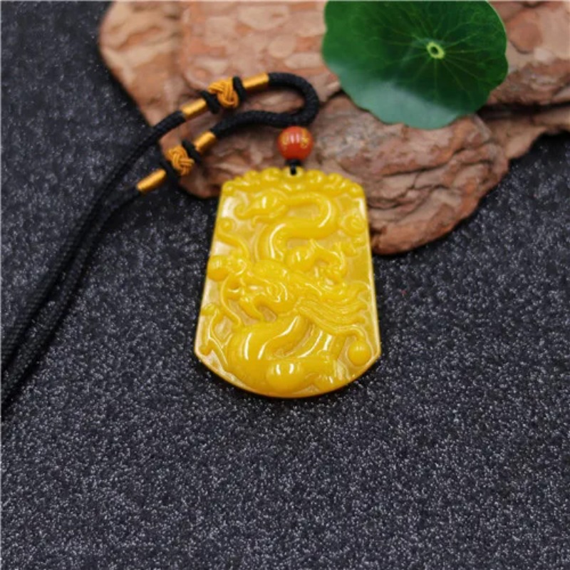 Men Accessories Wholesale - Wholesale Chinese Yellow Jade Dragon jade