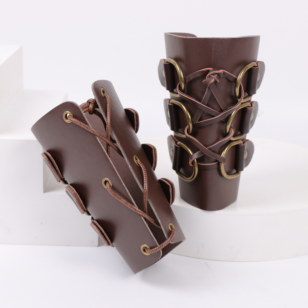 Men'S Suit Accessories - Medieval Archery Leather Long Gloves Steampunk