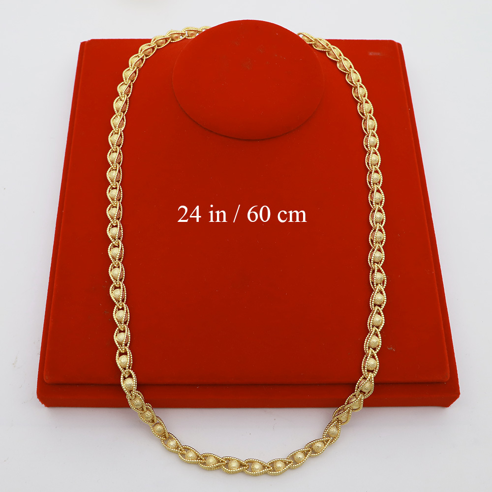Men'S Accessories Dubai - 18K Gold-Plated Gold Chain Peach Shape