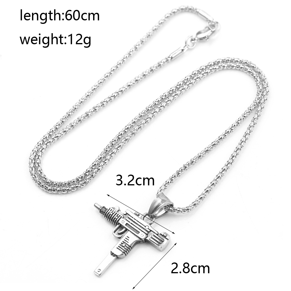 Punk Uzi Pistol Machine Gun Ne - Men Accessories Pendant review and price