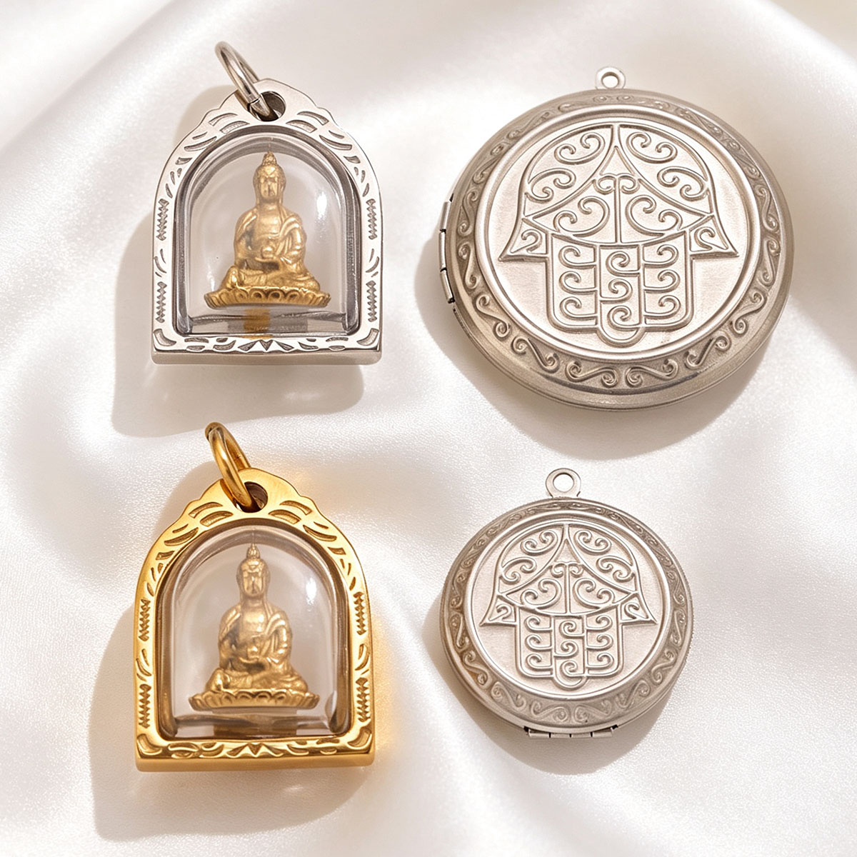 1/2pcs Photo Frame Charms 18K  - Men Accessories Locket review and price