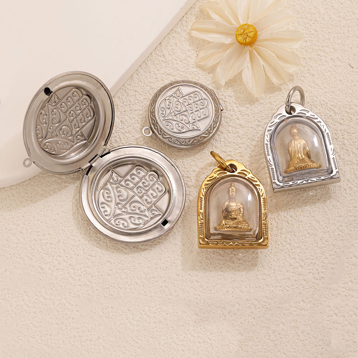 1/2pcs Photo Frame Charms 18K  - Men Accessories Locket review and price