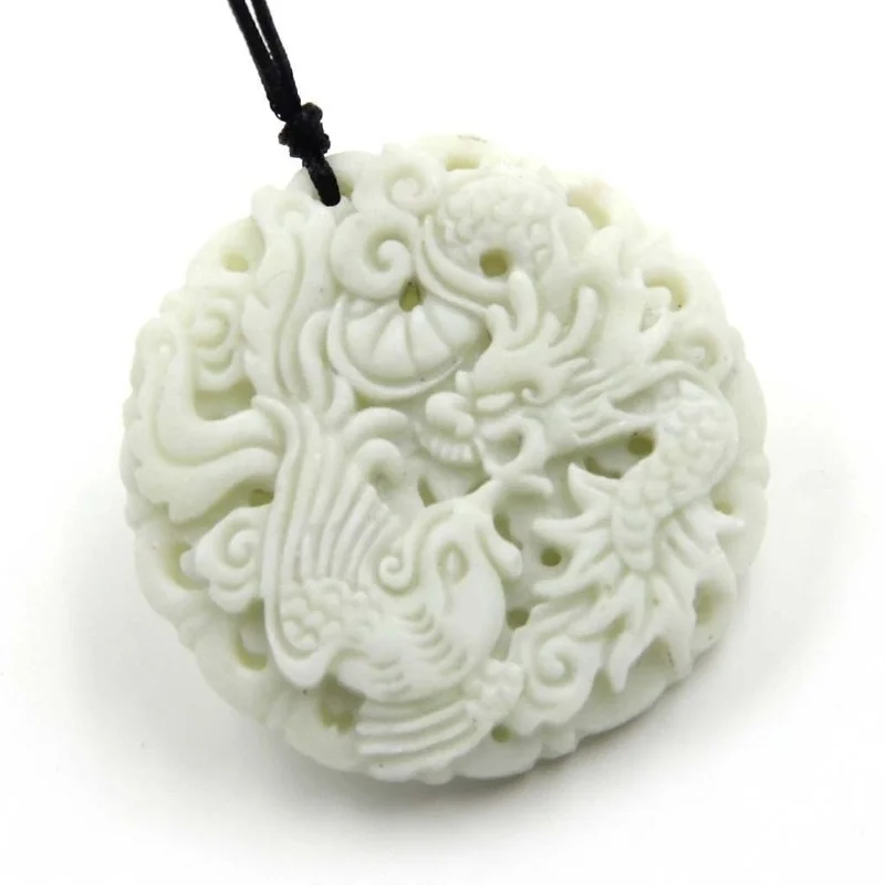 Natural White jade Dragon Phoe - Men Accessories Wrist review and price