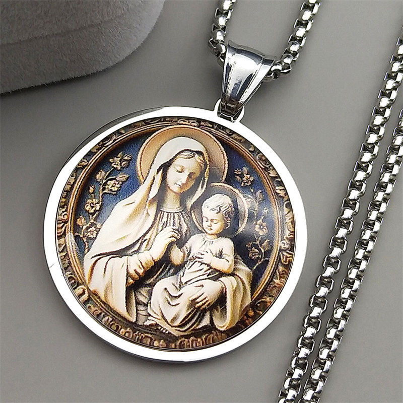 Virgin Mary Hold Baby Jesus Gl - Men Accessories Chain review and price