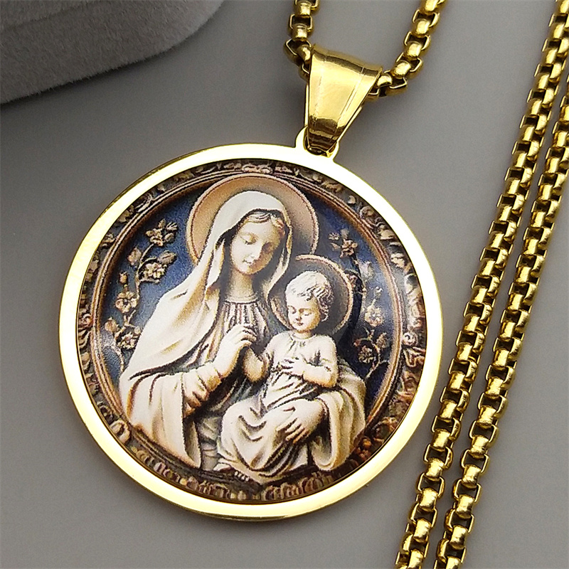Virgin Mary Hold Baby Jesus Gl - Men Accessories Chain review and price
