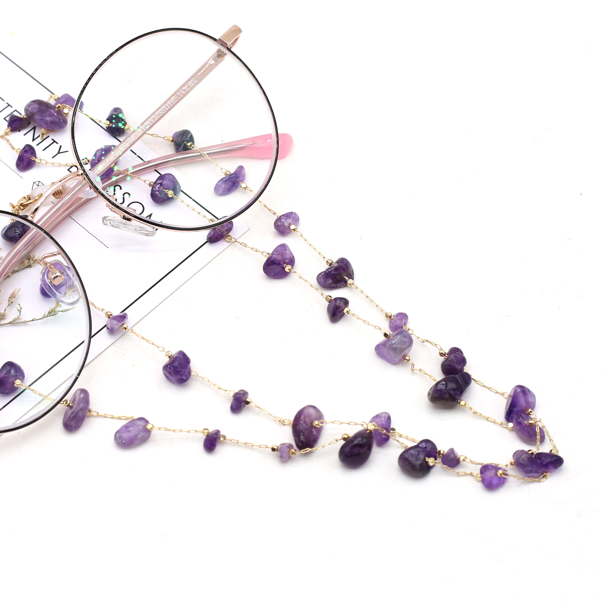 Natural Amethyst Stone Beaded  - Men Accessories Chain review and price