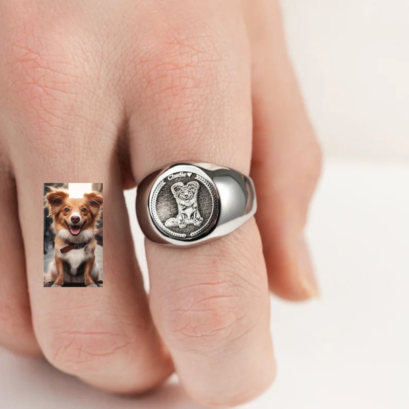 Custom Engrave Photo Signet Ri - Men Accessories Wholesale review and price