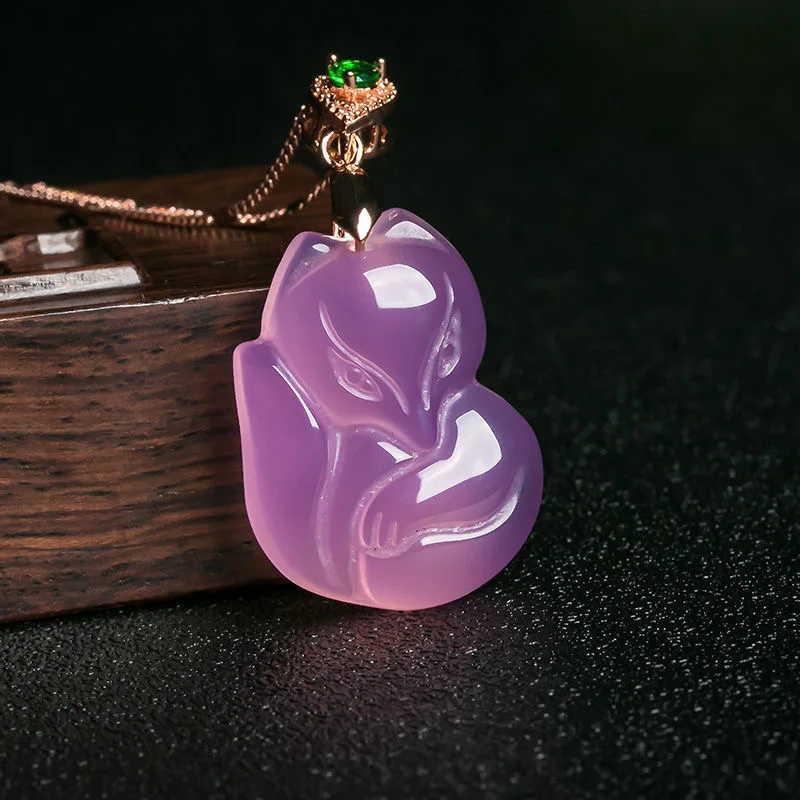 Natural Purple Agate Fox Penda - Men Accessories Chain review and price