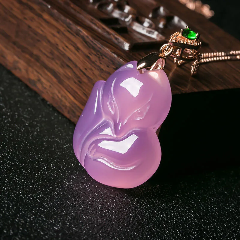 Natural Purple Agate Fox Penda - Men Accessories Chain review and price