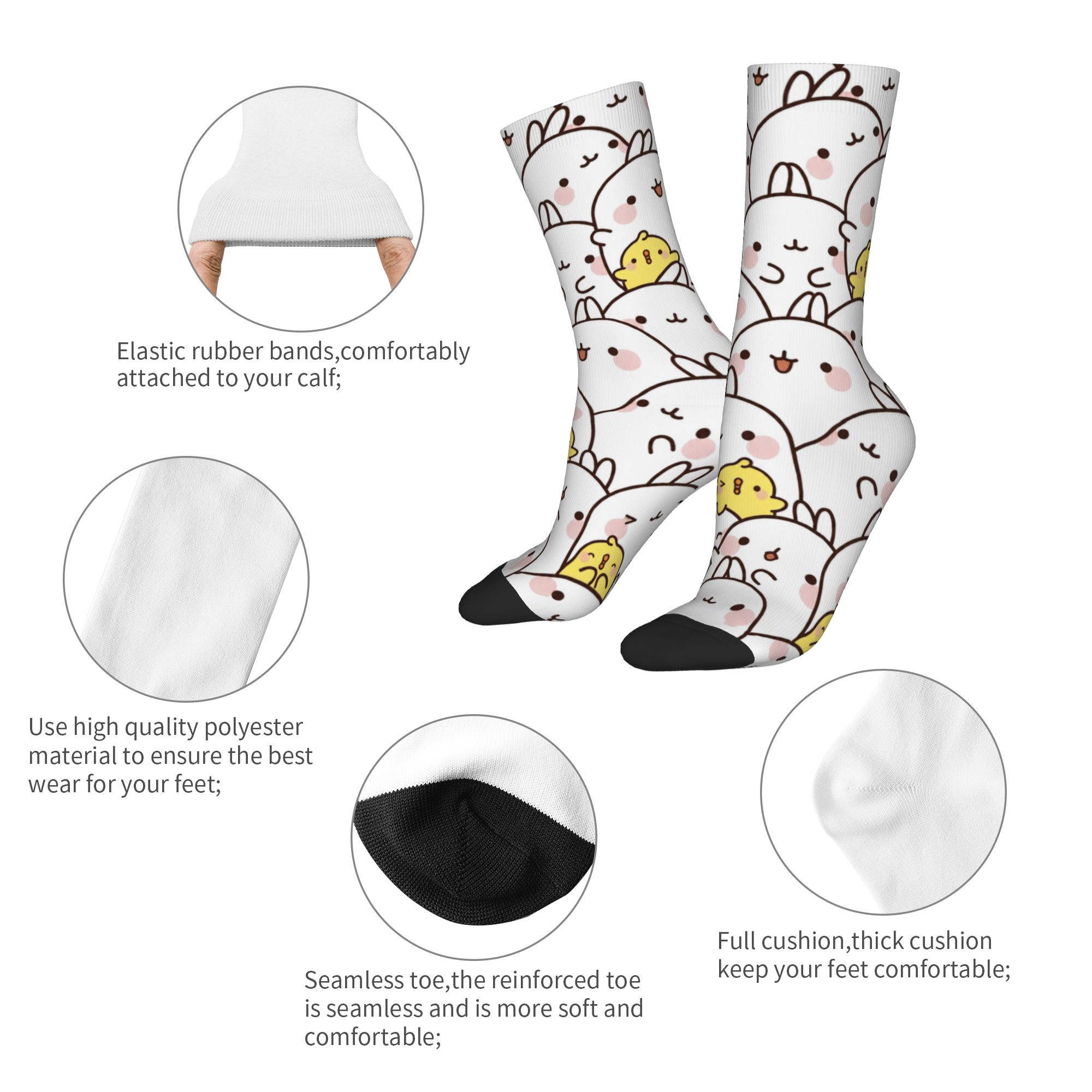 Men Women Molang cartoon Socks - Men'S Accessories Best review and price