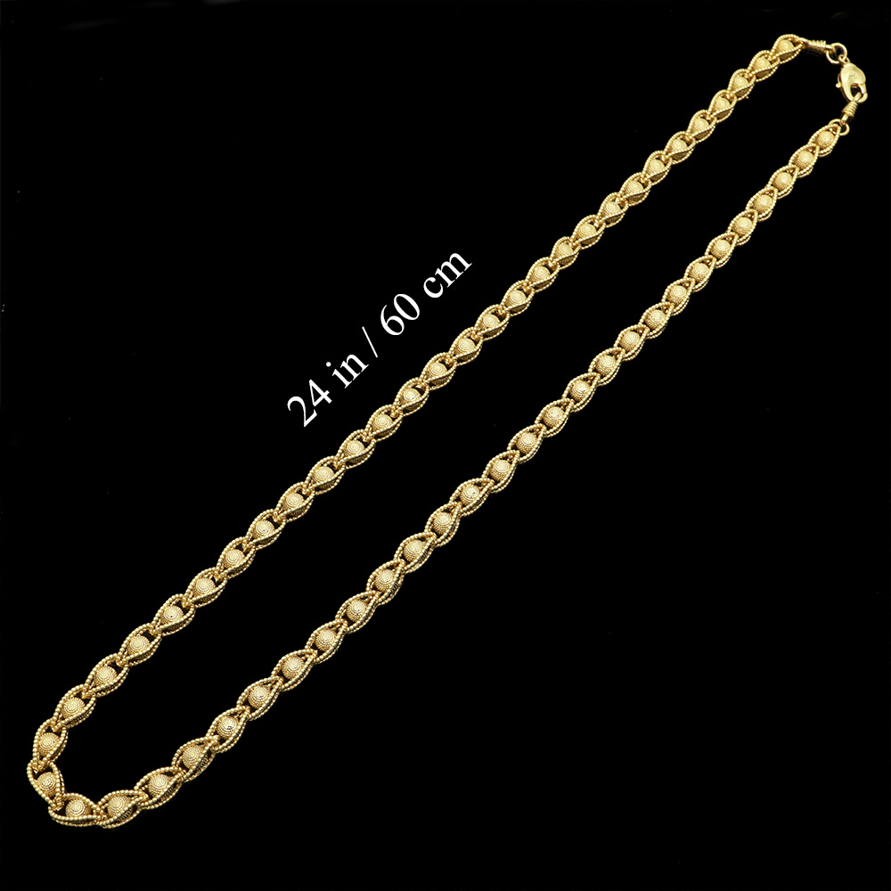18K Gold-Plated Gold Chain Pea - Men'S Accessories Dubai review and price