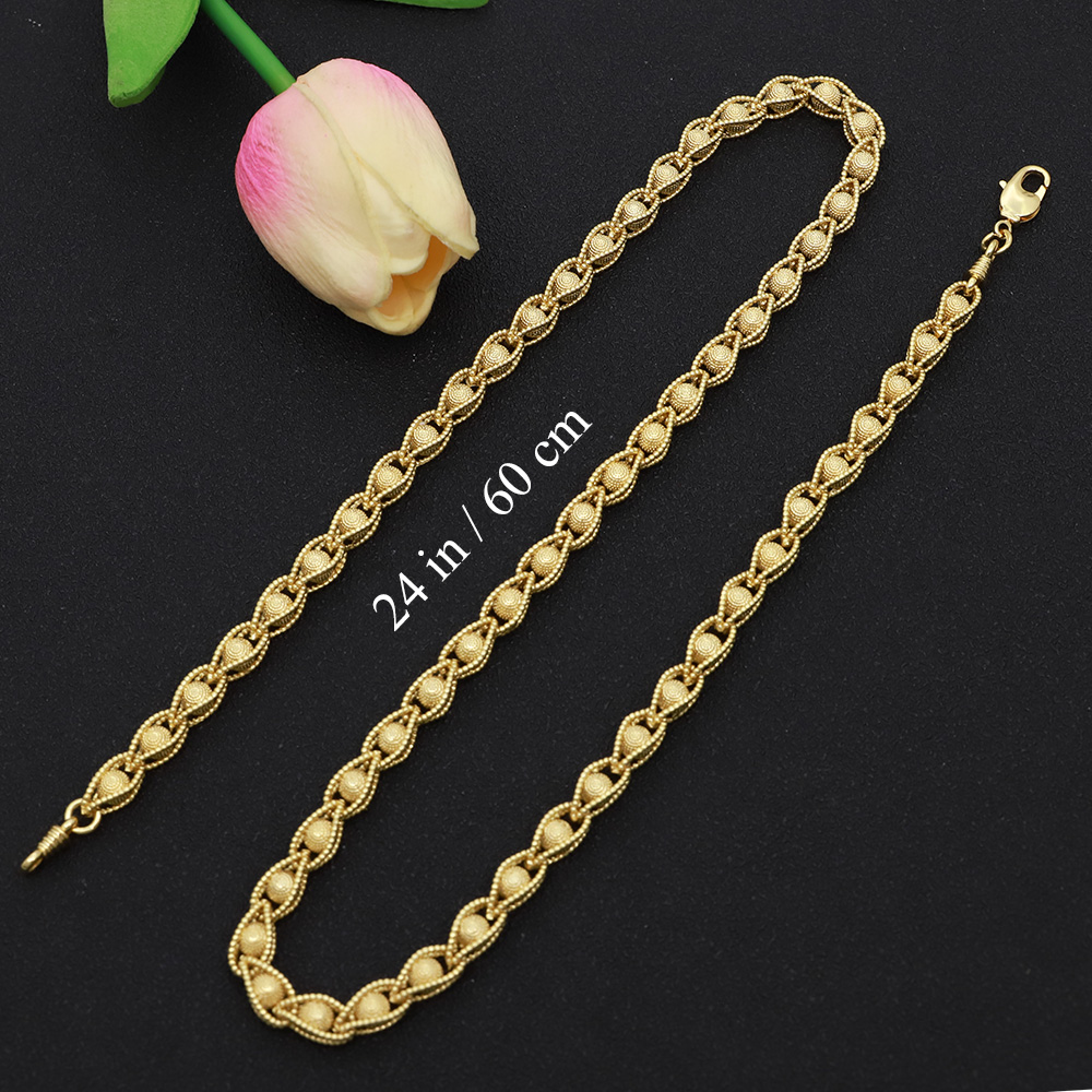 18K Gold-Plated Gold Chain Pea - Men'S Accessories Dubai review and price