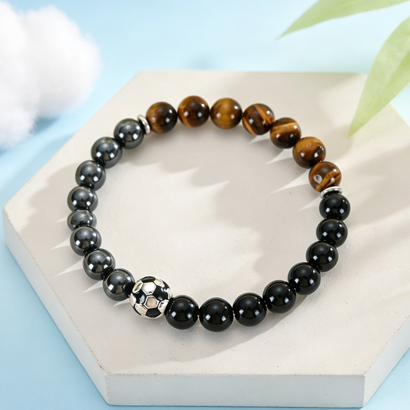 Soccer Bracelet Black Obsidian - Men'S Accessories Gift Ideas review and price
